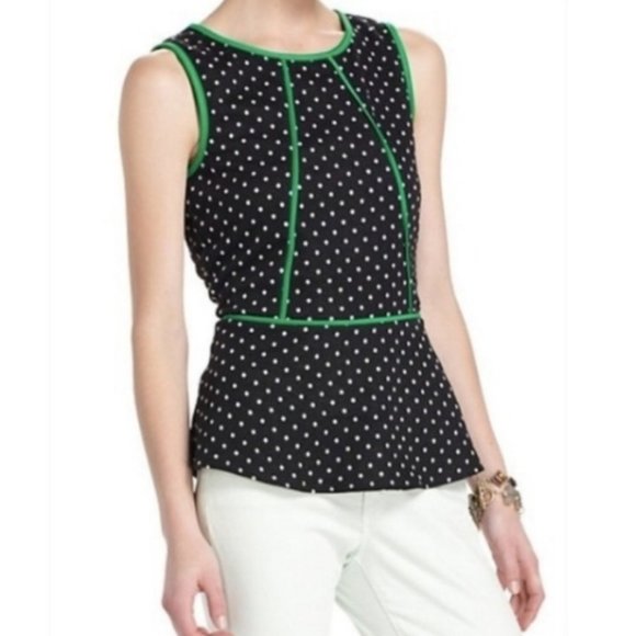 Anthropologie Weston Wear Polka Dot Peplum top - Picture 1 of 10